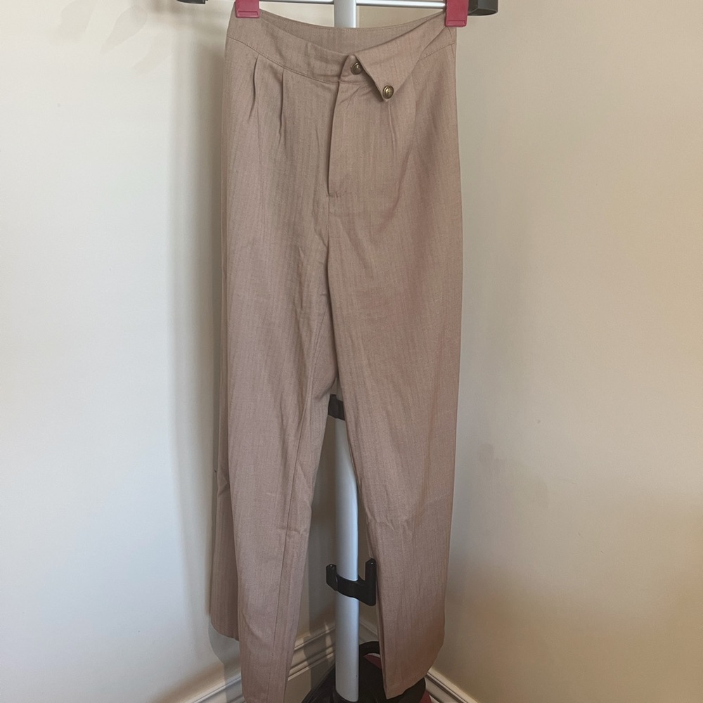 Strapless Tailored Jumpsuit in Camel - Picture 5 of 5